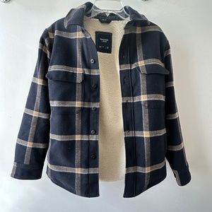 Abercrombie and Fitch Plaid Sherpa Lined Jacket